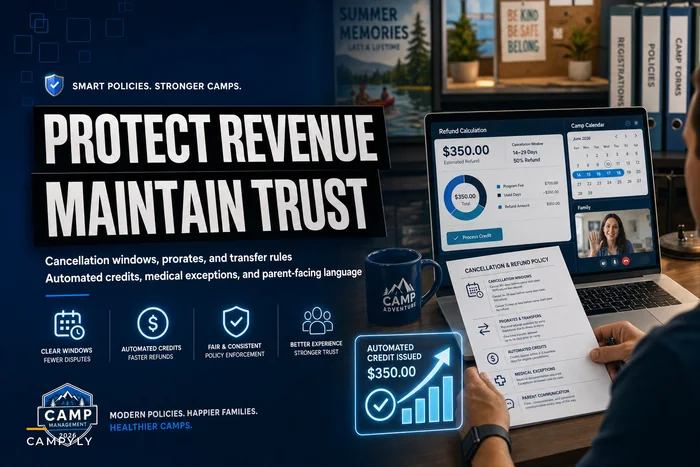 Don’t lose revenue or trust: operational rules for camp cancellations, prorates and automated credits