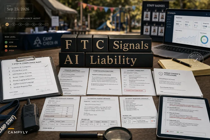 FTC Signals AI Liability — A 7‑Step Audit for Camp Directors to Secure Registrations, Hiring and Parent Communications