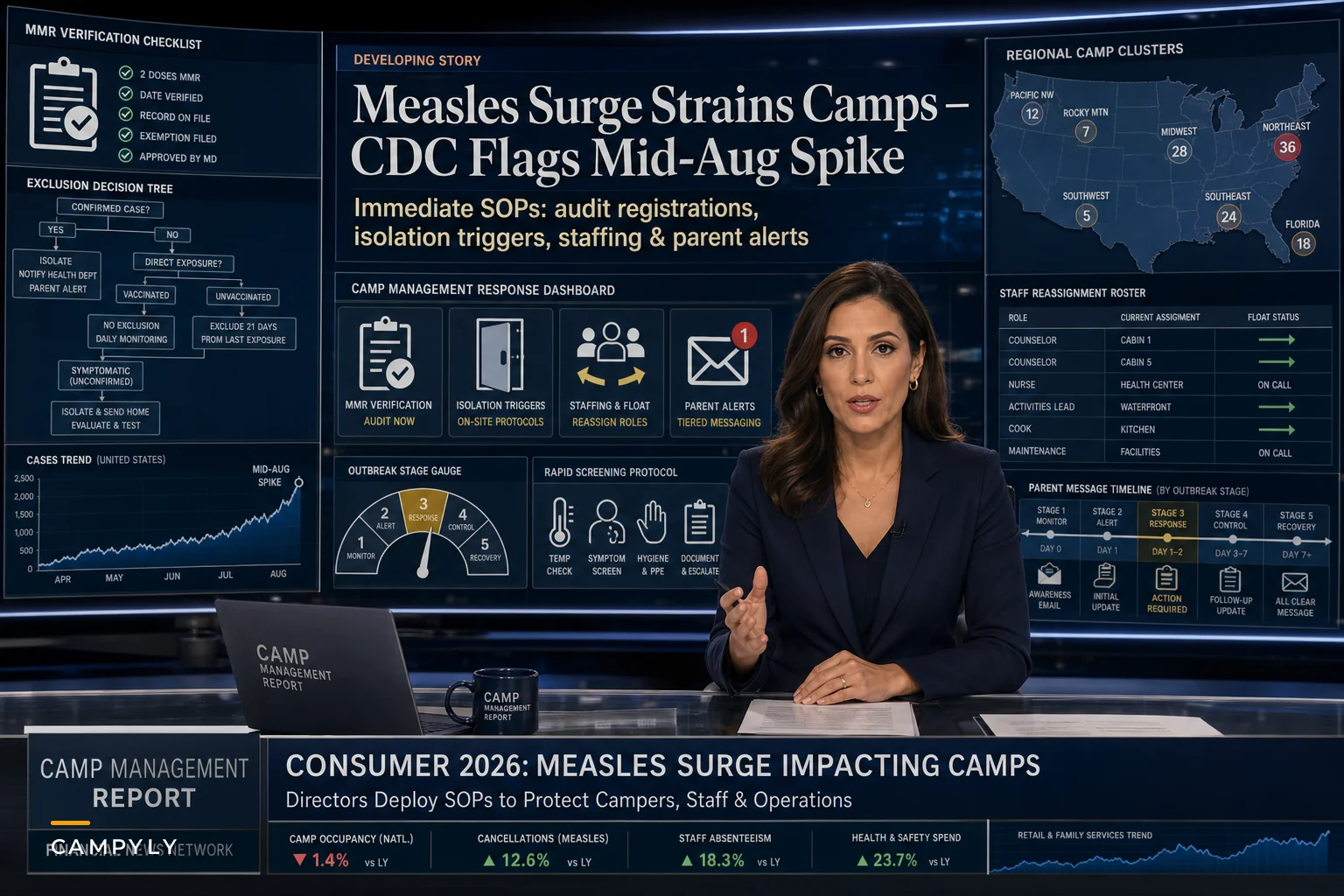 Preparing for the 2026 Measles Surge: Practical SOPs for Registration, Exclusion, and Parent Communication at Camps