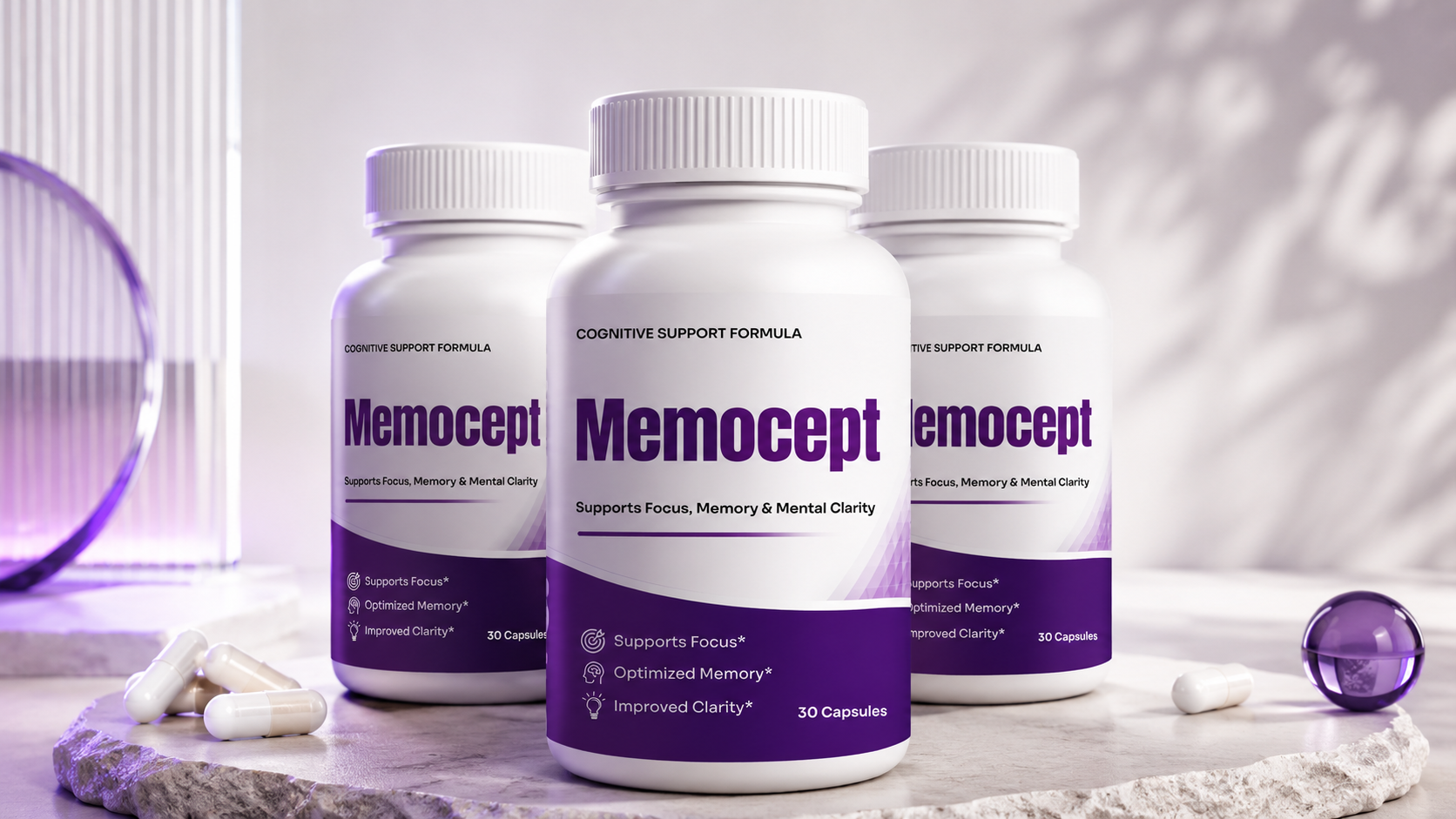 Memocept Premium Supplement Bottle Placement