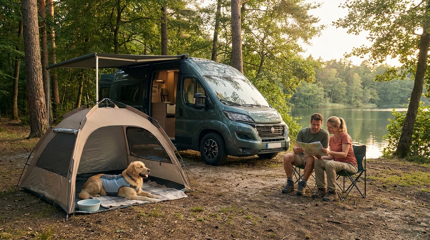Camping mit Hund im Sommer 2026: So bleibt die Reise entspannt und sicher