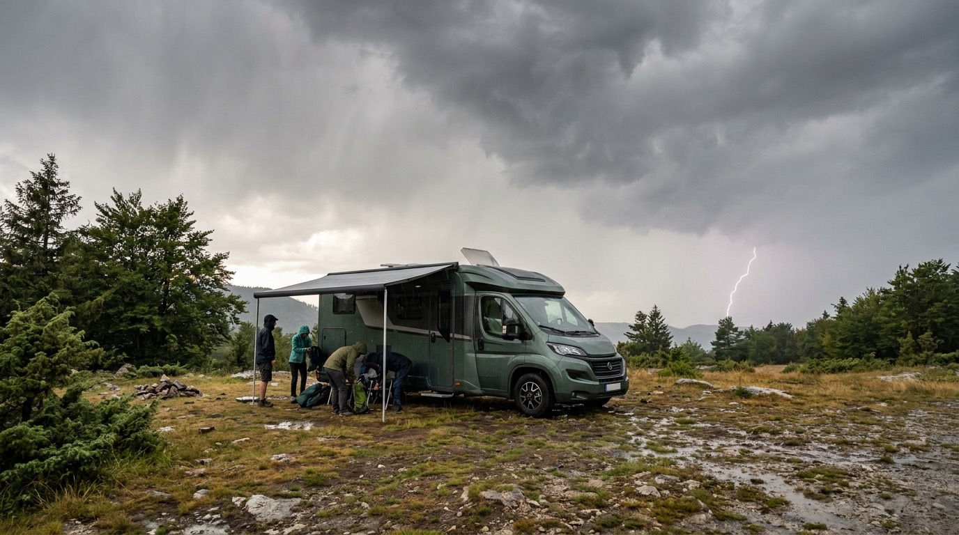 Unwetter beim Camping: So planst du Gewitter, Starkregen und Sturm im Sommer 2026