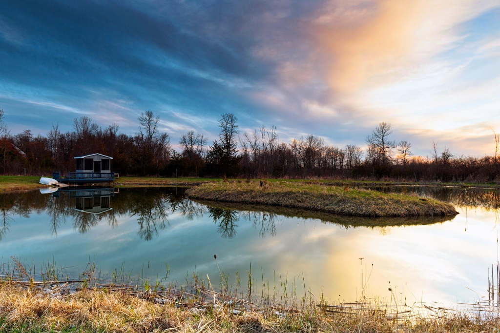 Farm House by the Pond