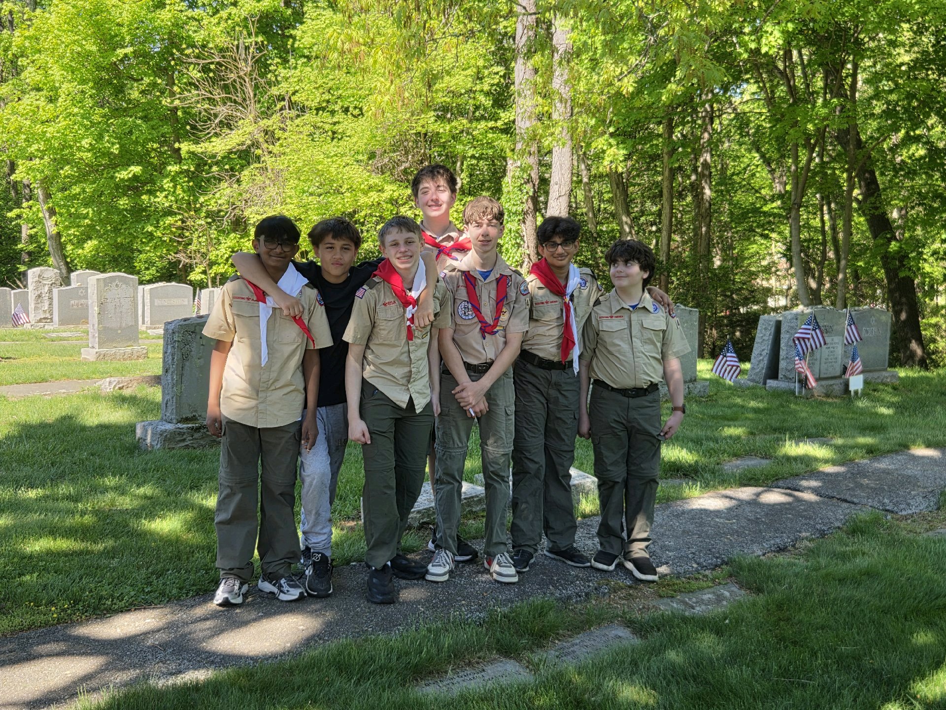 Veterans Flag Placement at Cemetery photo
