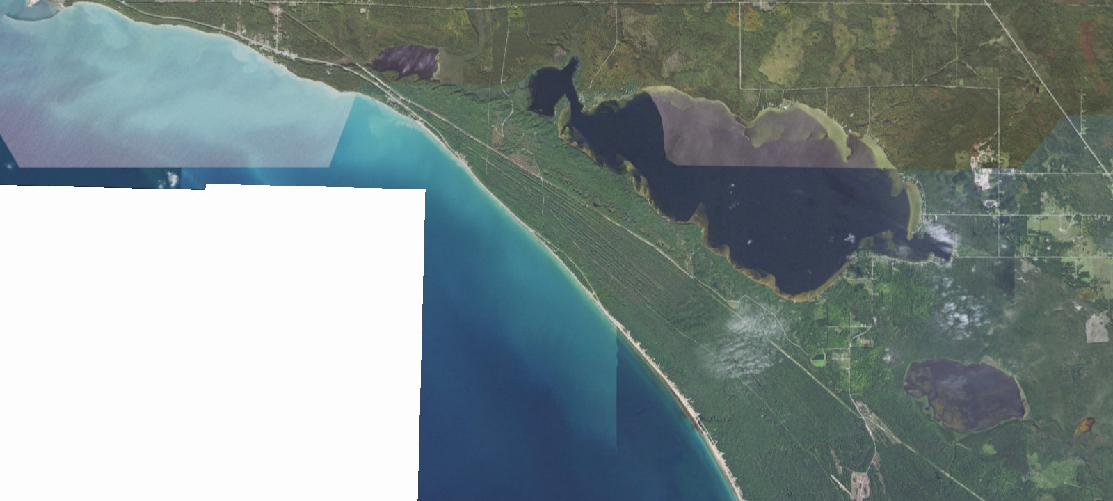 Map of Lake Michigan At St. Ignace