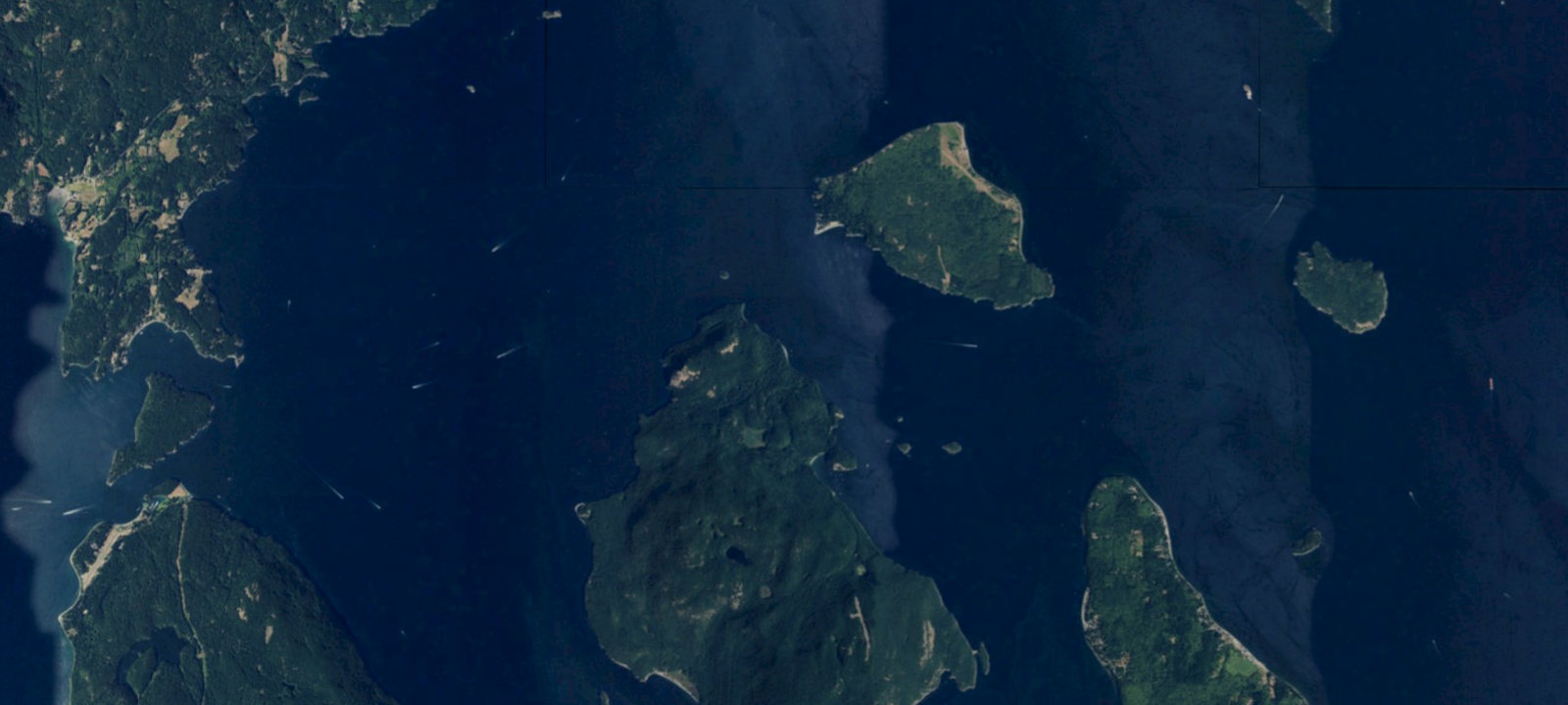 Map of Cascade Marine Trail, campsite for human powered boats