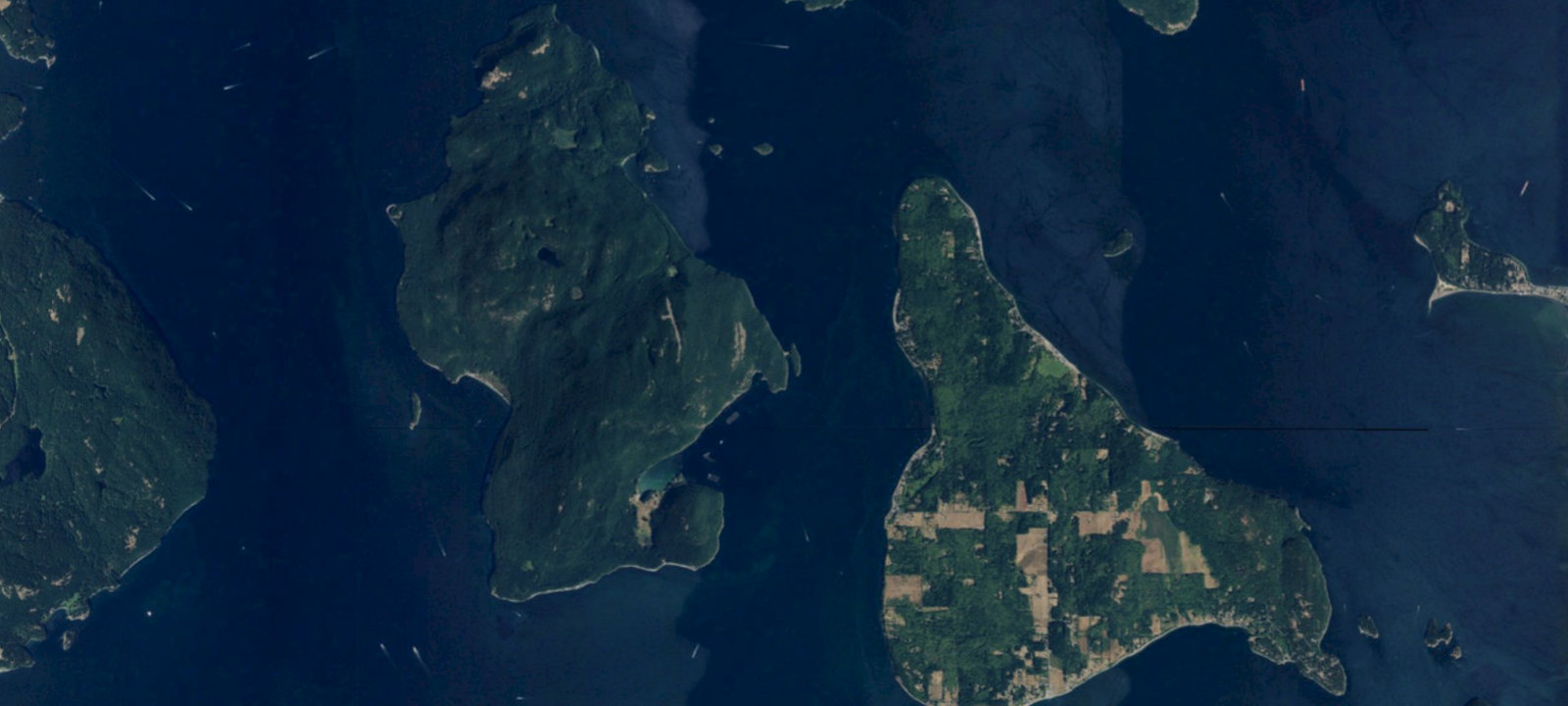 Map of Cascade Marine Trail, campsite for human powered boats