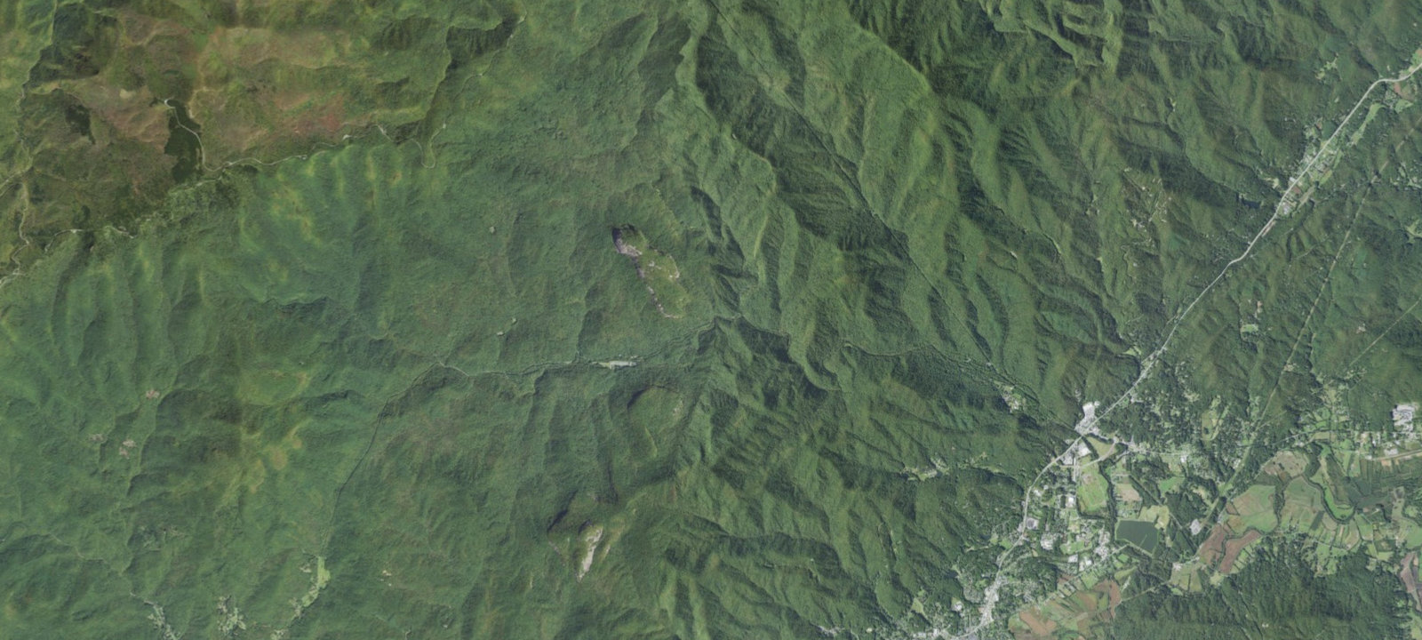 Map of Looking Glass Rock Trailhead