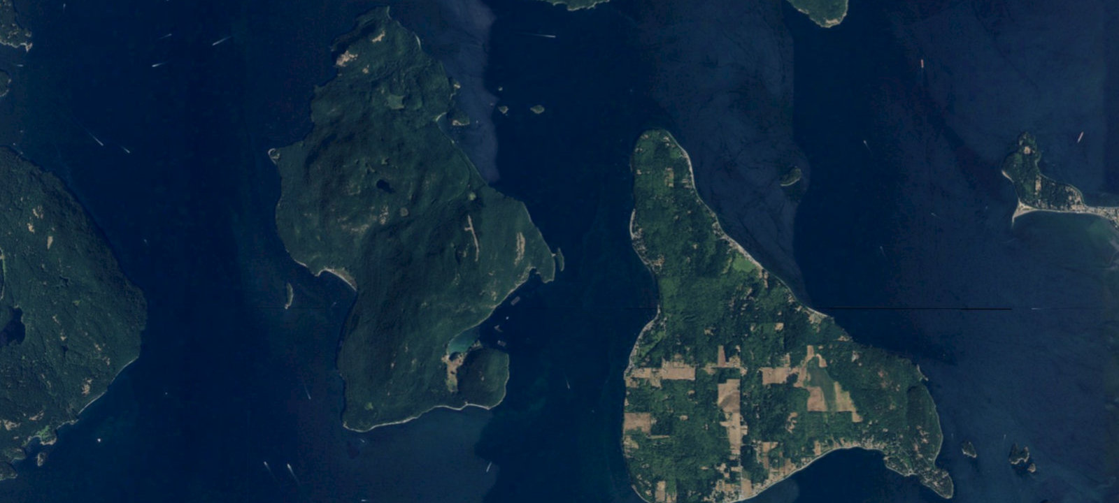 Map of Cascadia Marine Trail, campsite for human powered boats