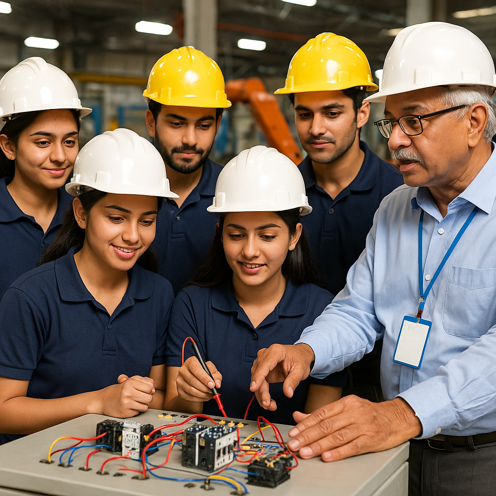 Students on an industrial visit