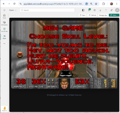 Preview of Play Doom On Microsoft Fabric