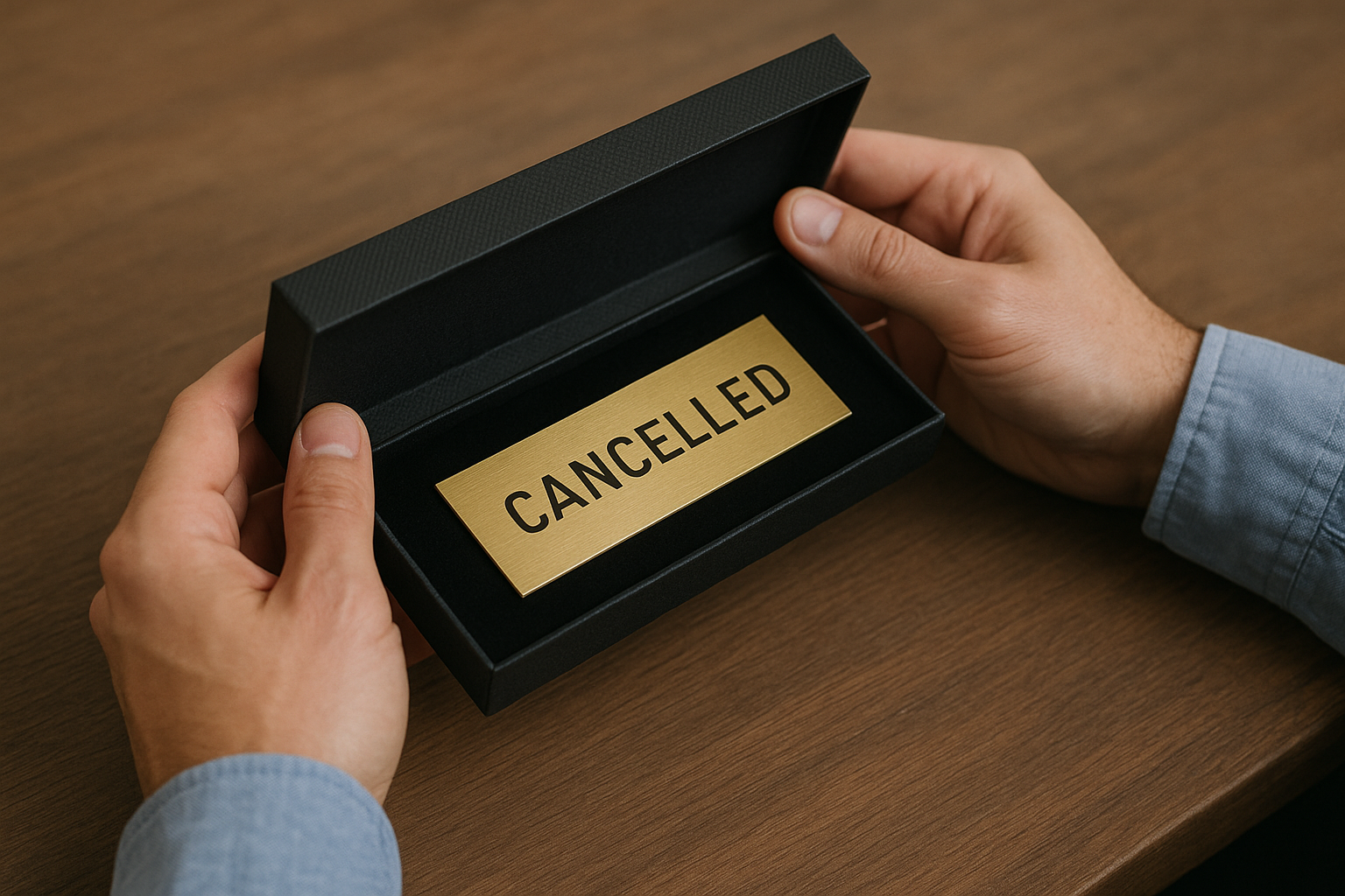 The Gilded Cancellation Plaque