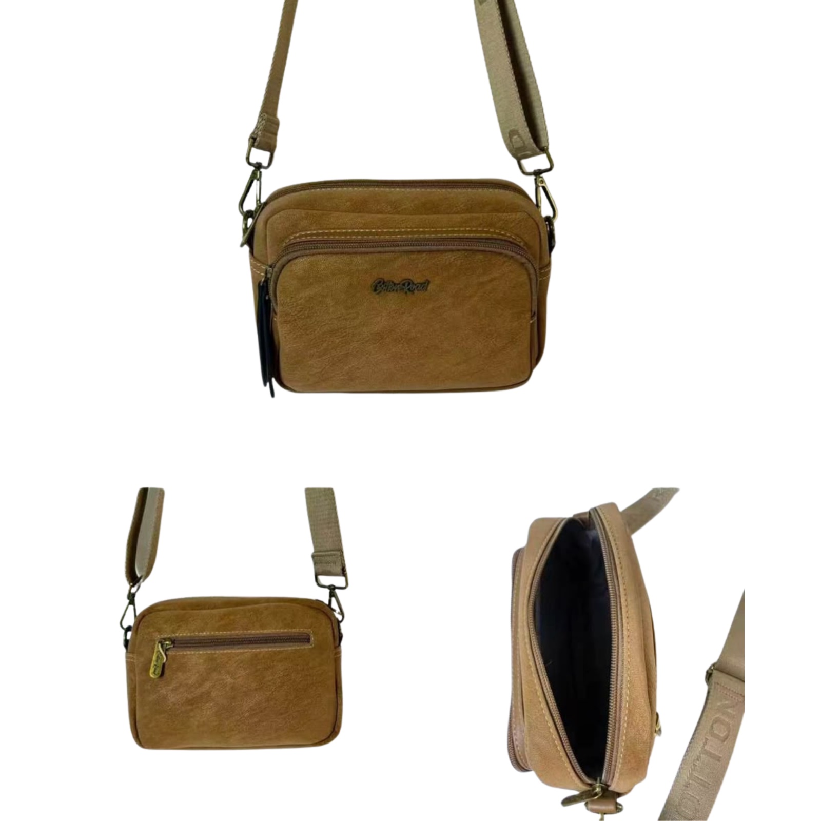Cotton Road Crossbody Sling Bag — Brown