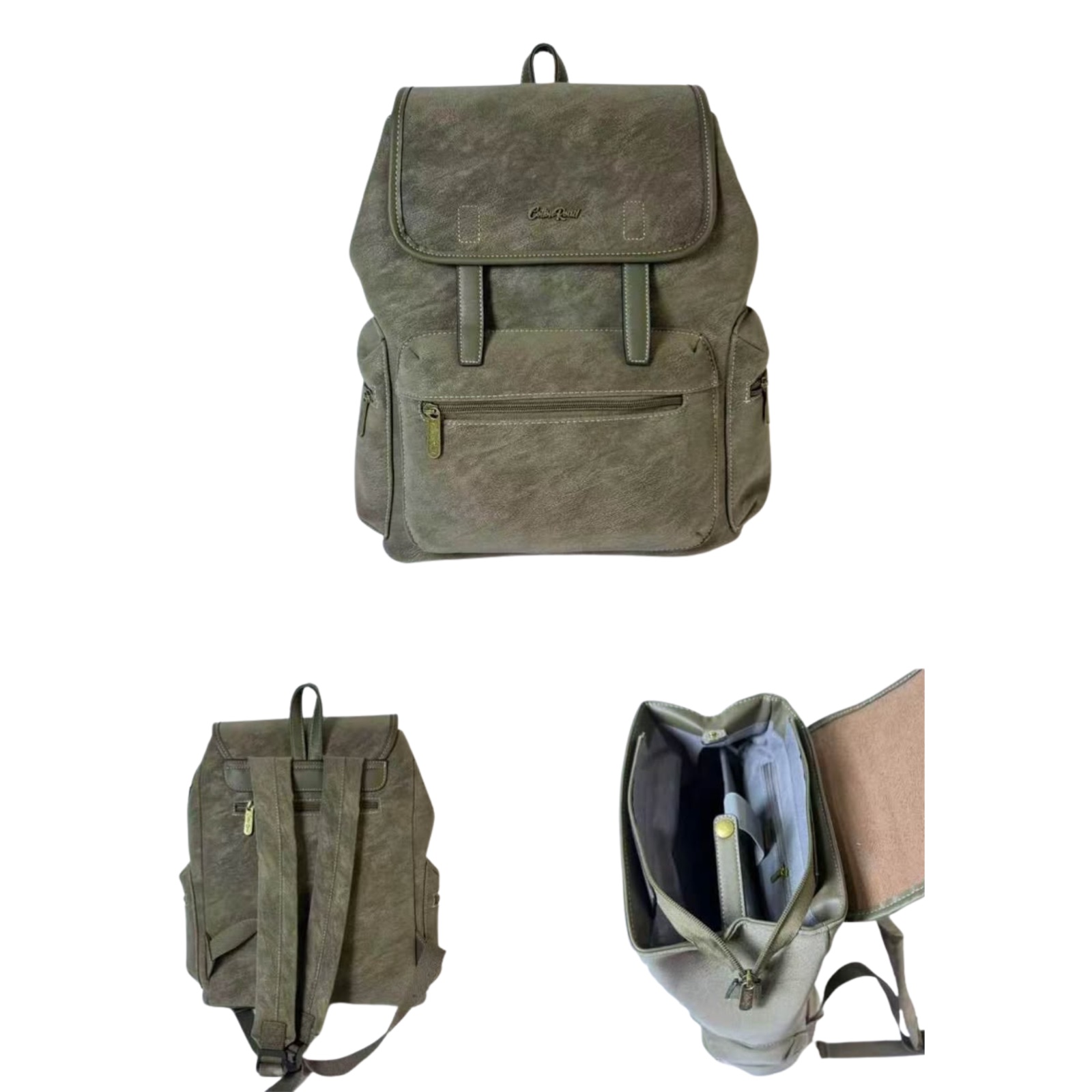 Cotton Road Vintage Flap-Over Cargo Backpack — Dark Coffee