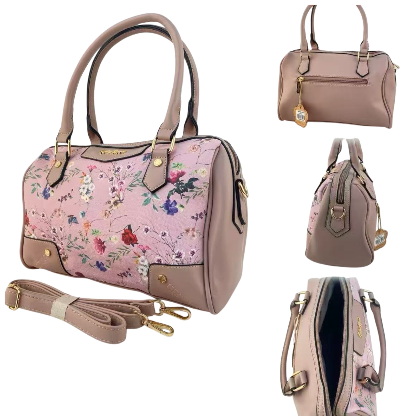 Cotton Road Floral Print Boston Handbag — Green