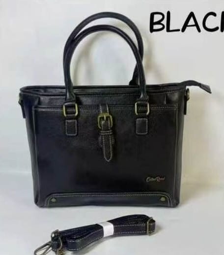 Cotton Road Triple Compartment Handbag — Black