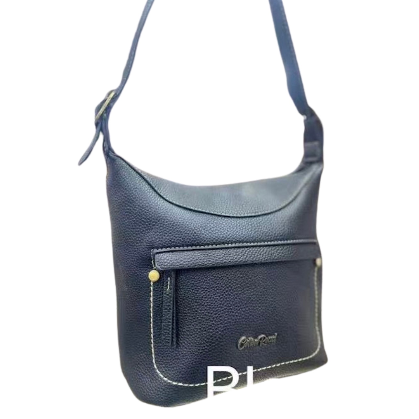 Cotton Road Pebbled Crossbody Sling Bag — Black
