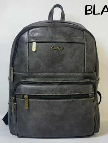 Cotton Road PU Leather Front Pocket Backpack — Black