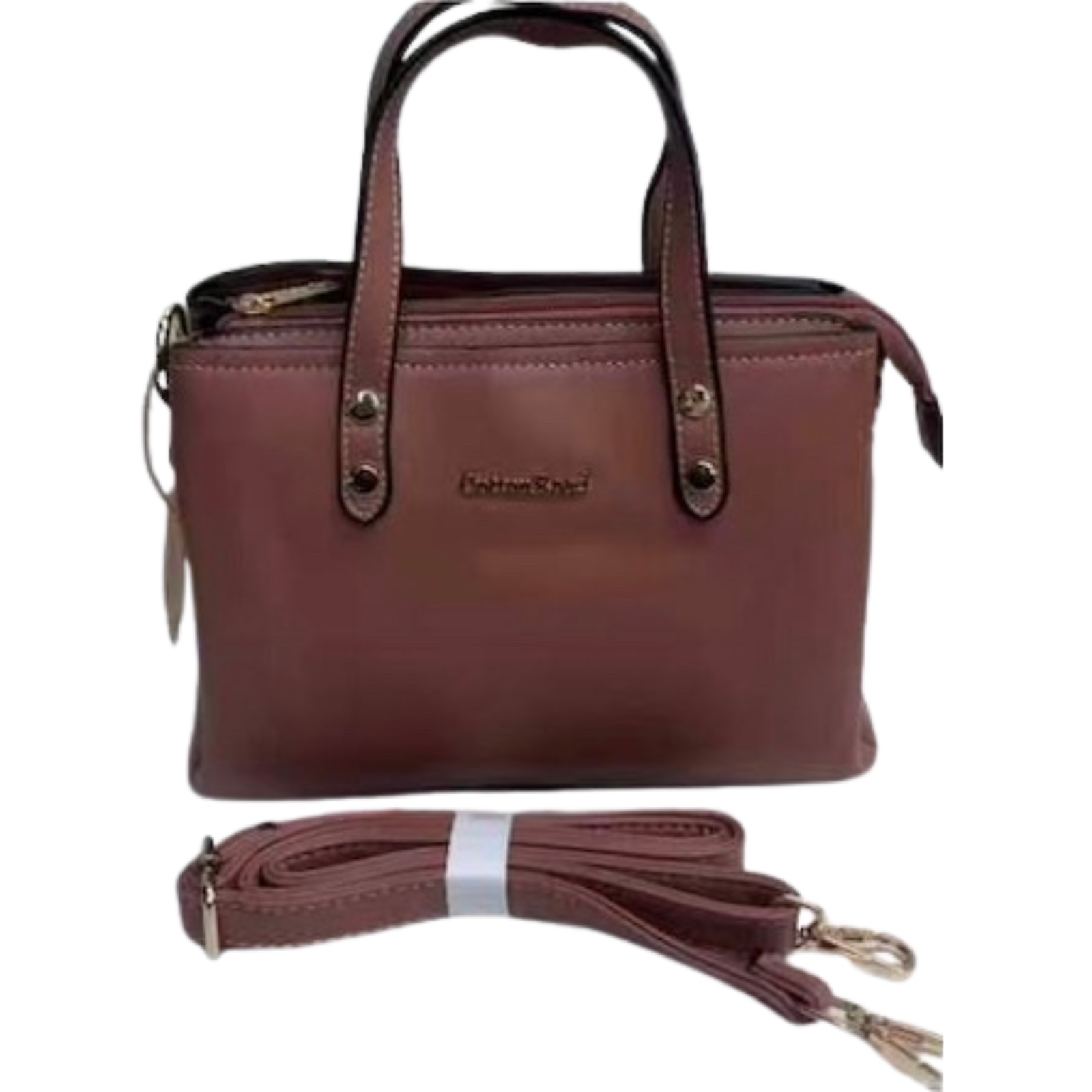 Cotton Road Structured Grab Bag with Crossbody Strap — Pink