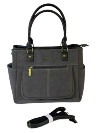 Cotton Road Structured Tan Shoulder Handbag — Black