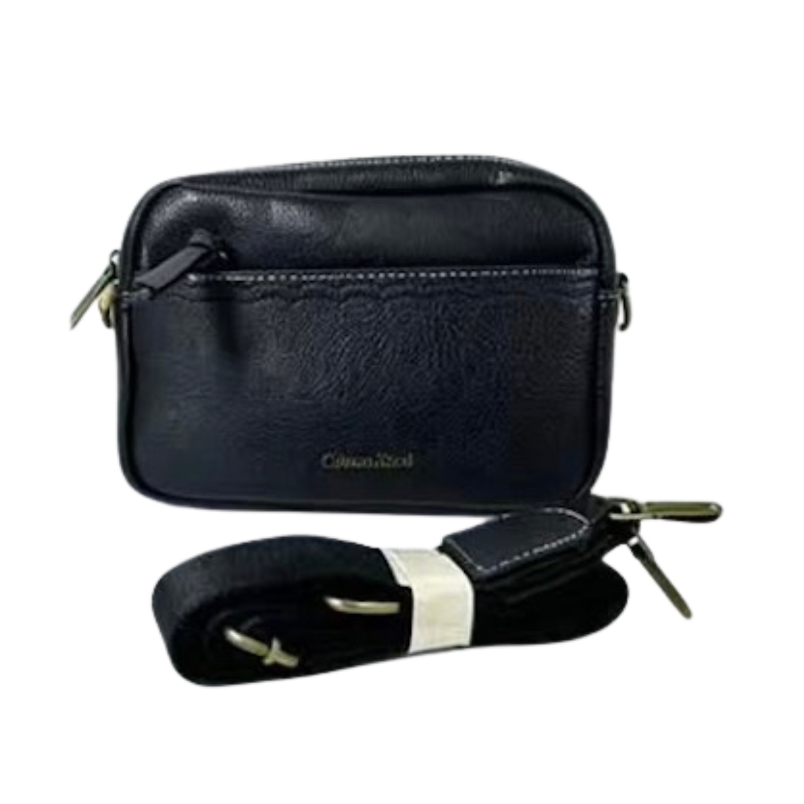 Cotton Road Grey Crossbody Sling Bag — Black