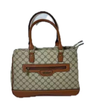 Cotton Road Monogram Print Structured Handbag