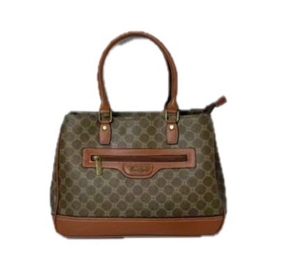 Cotton Road Monogram Print Structured Handbag —