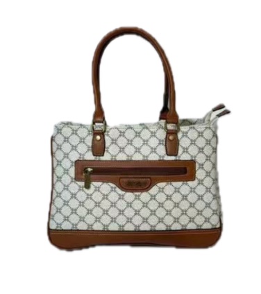Cotton Road Monogram Print Structured Handbag —