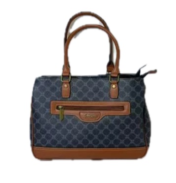 Cotton Road Monogram Print Structured Handbag —