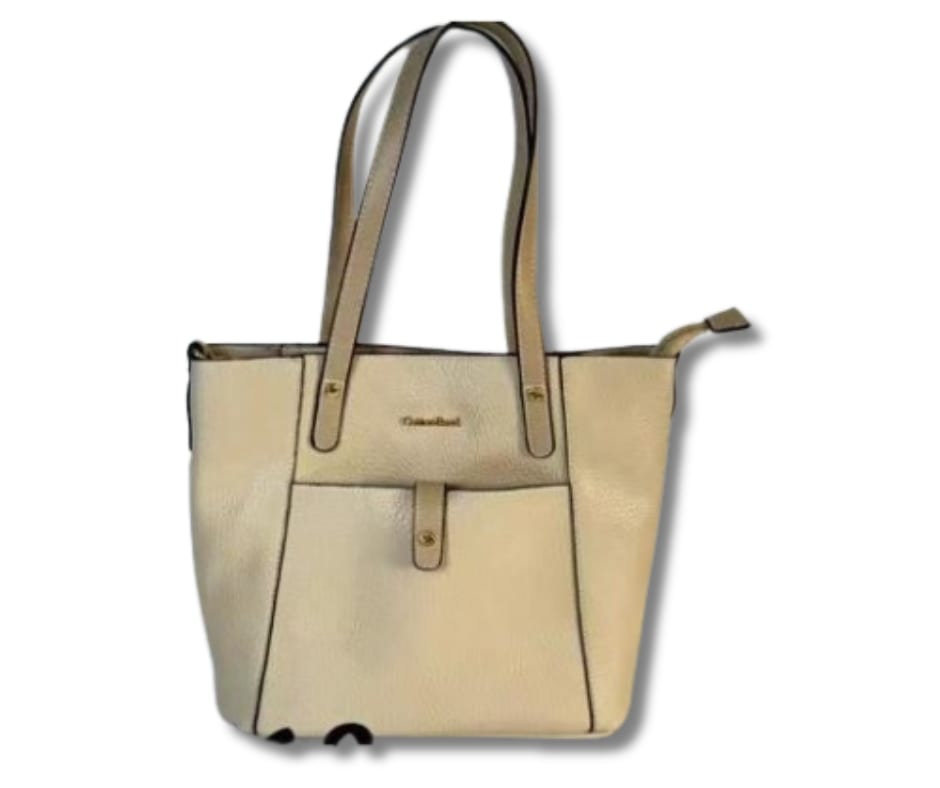 Cotton Road Front Tote Handbag — Beige