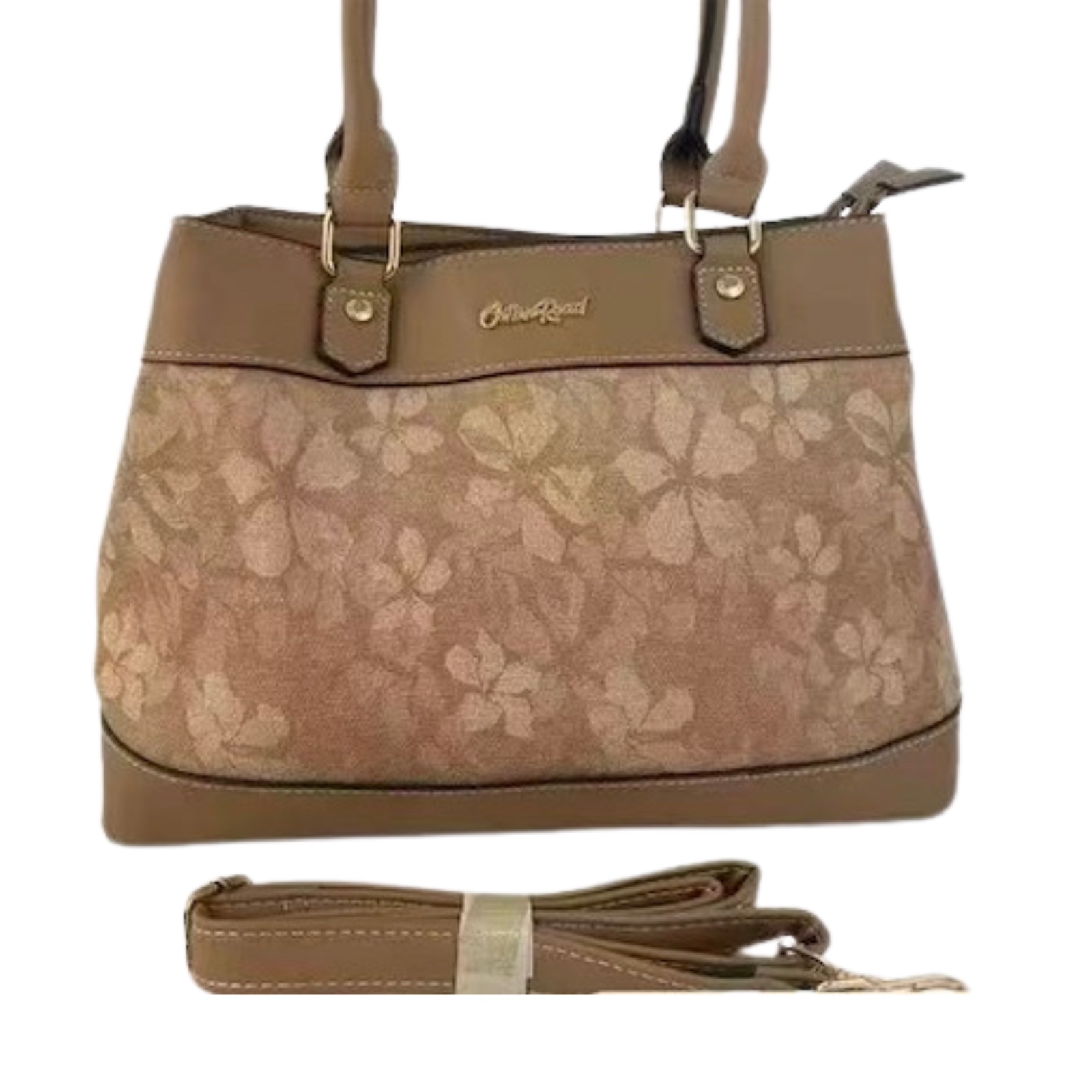 Cotton Road Floral Print Shoulder Bag — Khaki