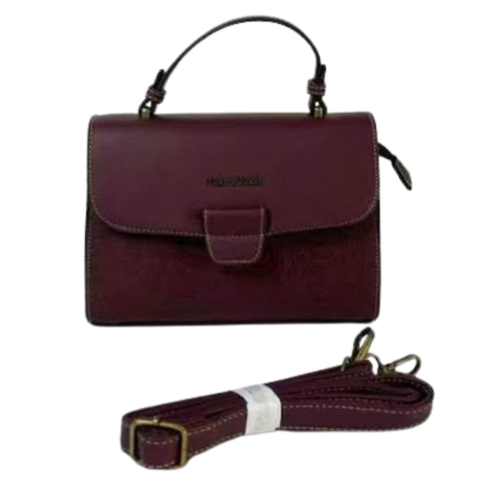 Cotton Road Embossed Floral Top-Handle Handbag — Red