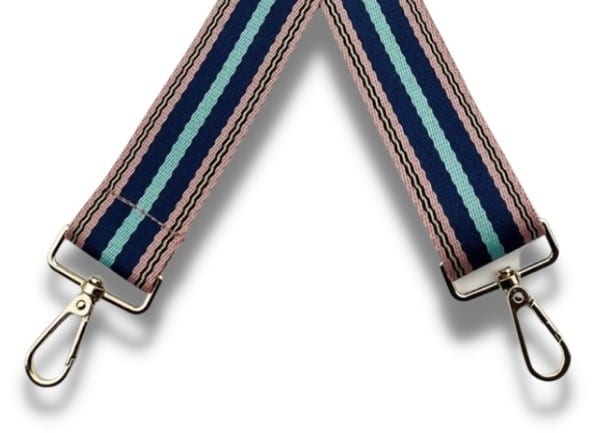 Bag Strap - Beige and Aqua Stripe