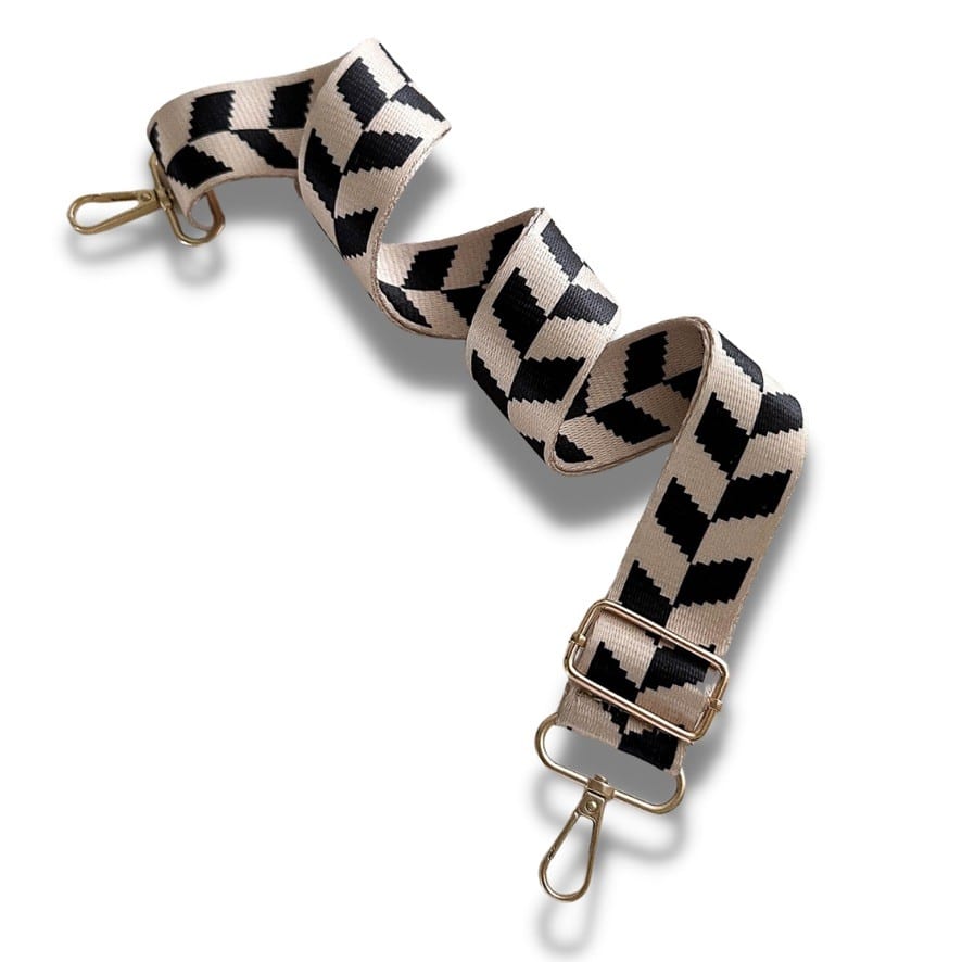 Bag Strap - Black Checkered Dovetail —