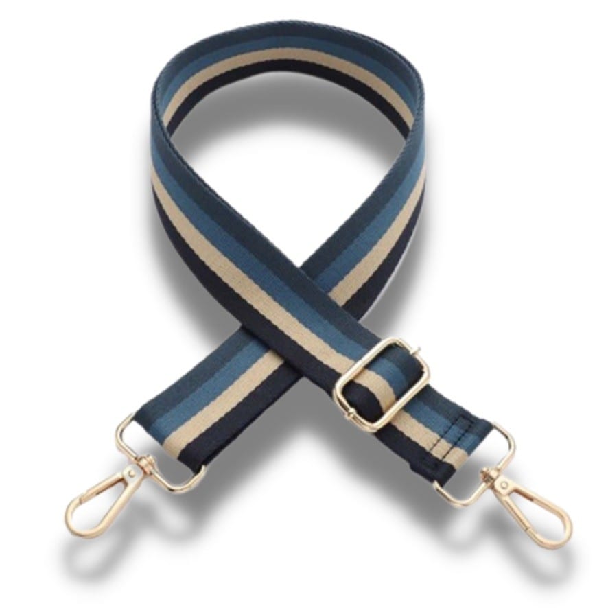 Bag Strap - Blue and Beige Stripe