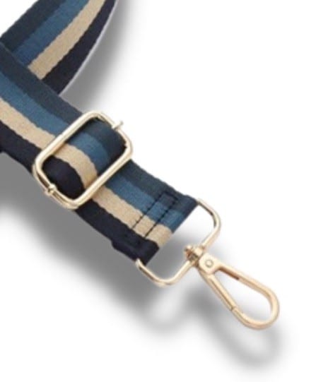 Bag Strap - Blue and Beige Stripe —