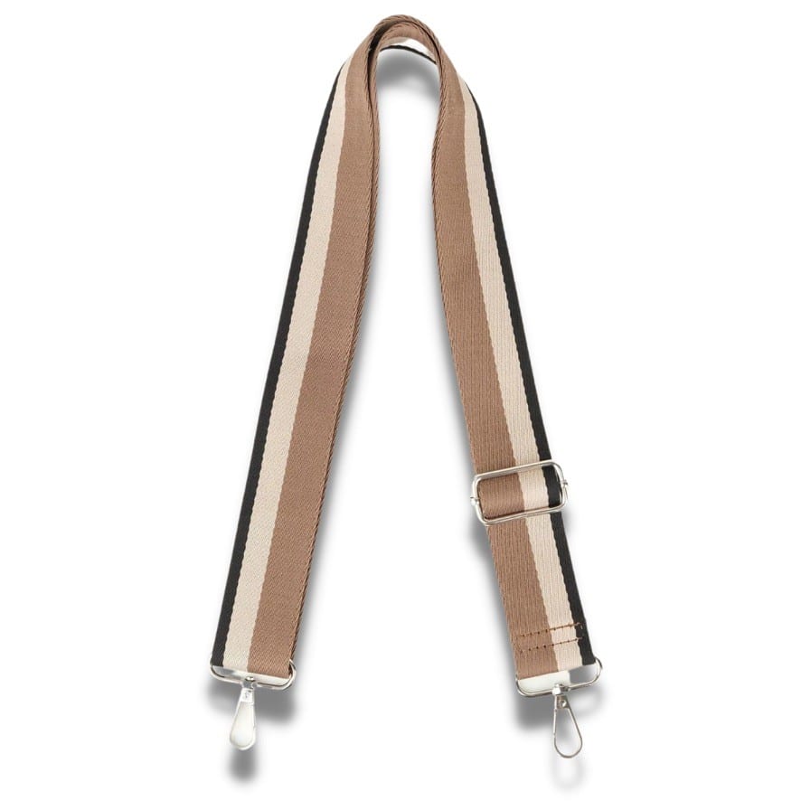 Bag Strap - Brown Striped —