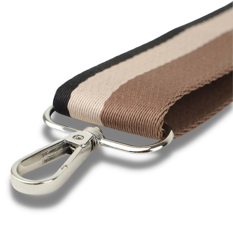 Bag Strap - Brown Striped —