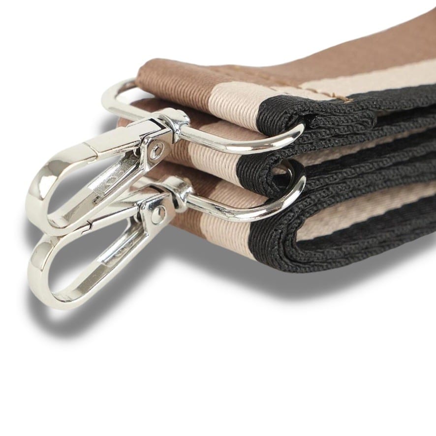 Bag Strap - Brown Striped —