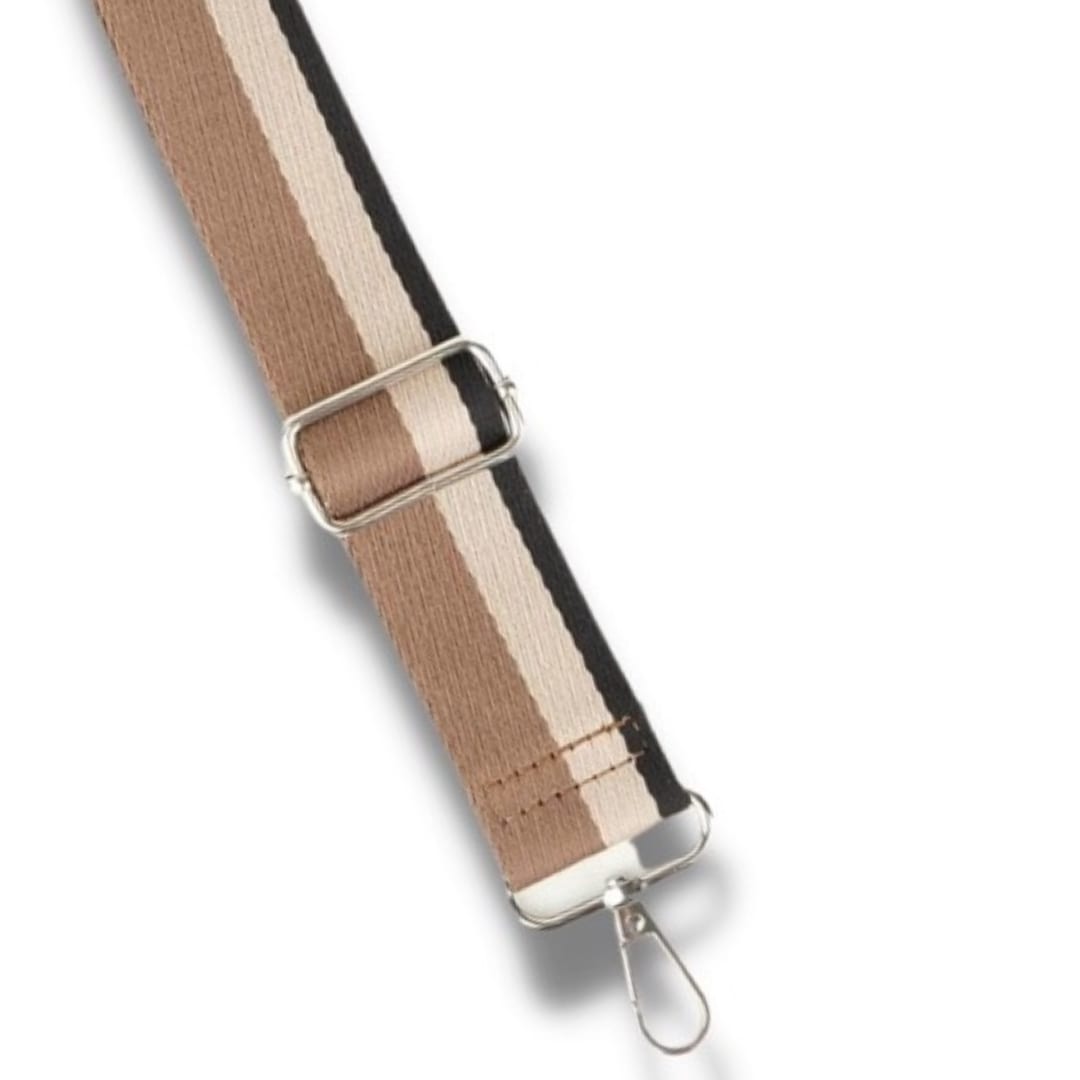 Bag Strap - Brown Striped —