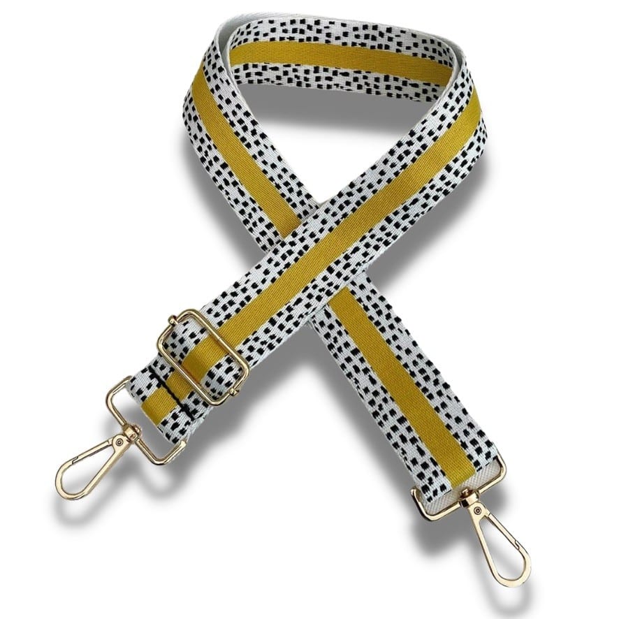 Bag Strap - Yellow Dalmatian Dot —