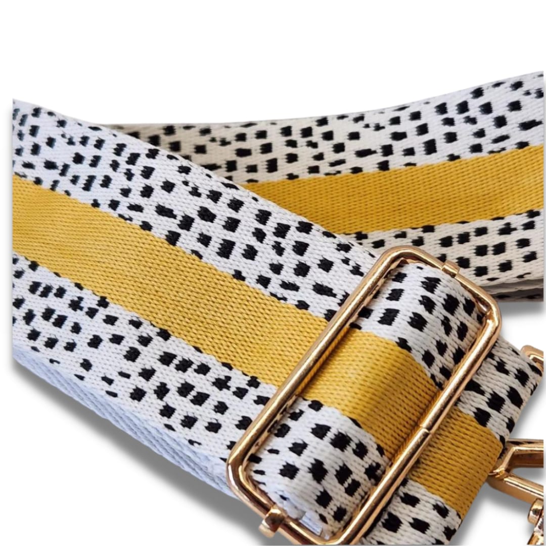 Bag Strap - Yellow Dalmatian Dot —
