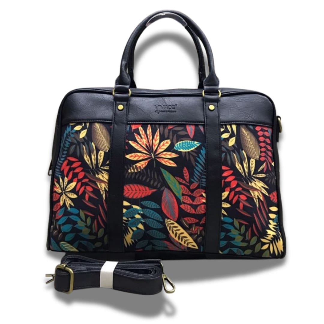 Vivace Floral Laptop Bag — Black