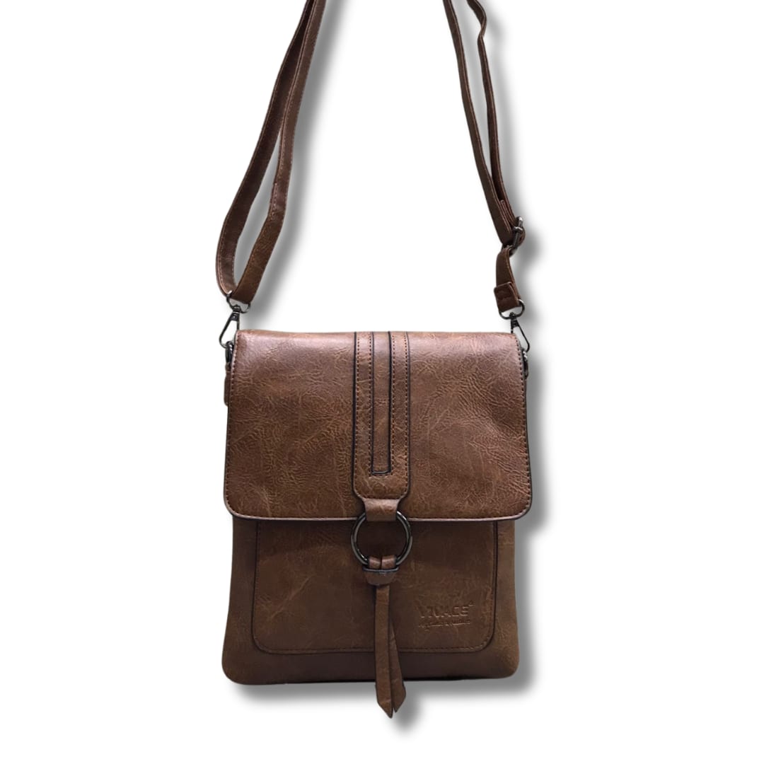 Vivace Double Compartment Slingbag - Brown — Brown