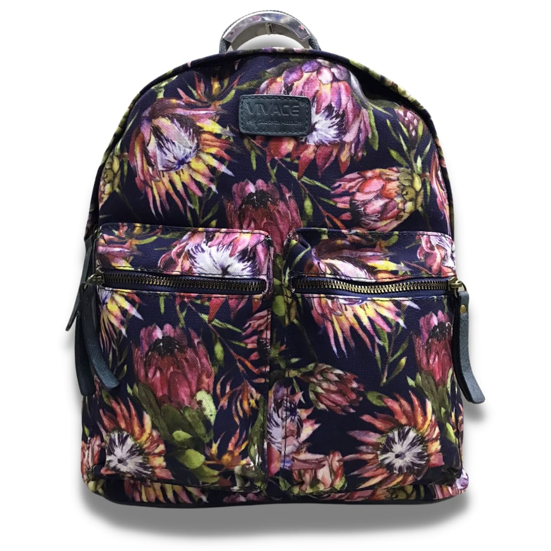 Vivace Proteas Double Front Pocket Backpack — Black