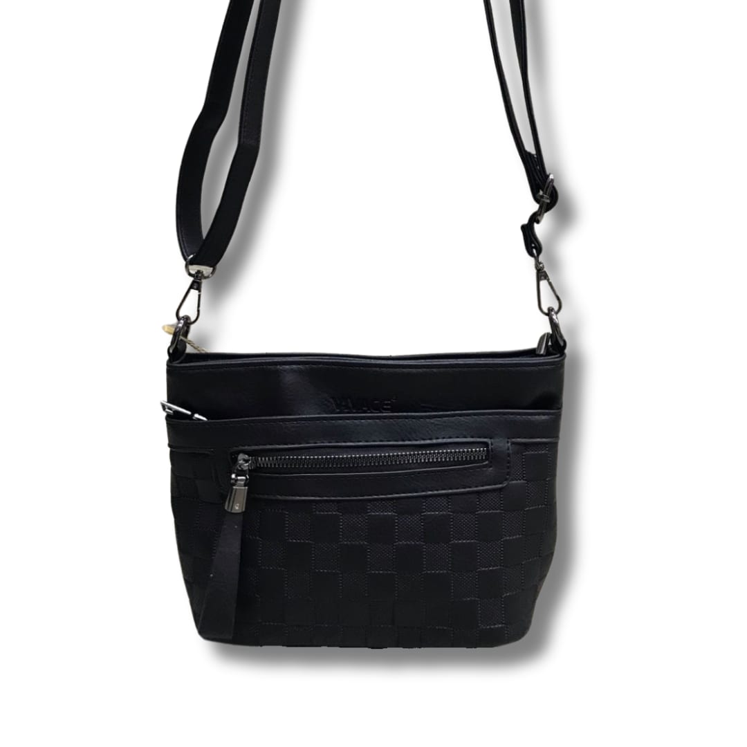 Vivace Front Pocket Crossbody Slingbag — Black