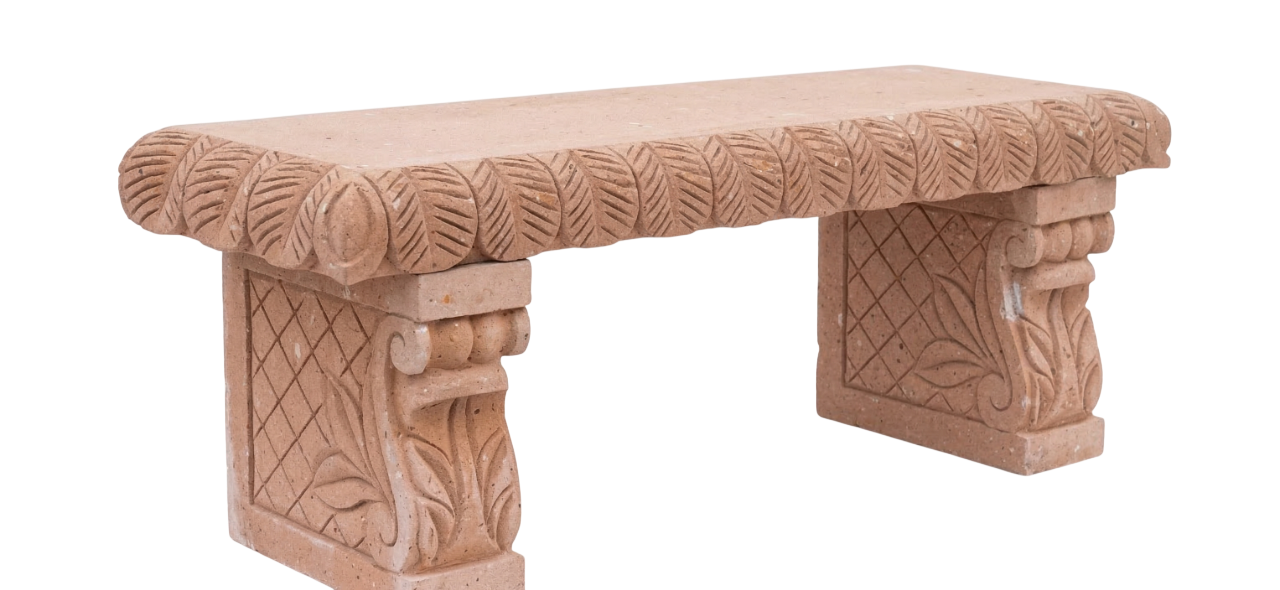 Banca de Cantera Follaje Abierto sin Respaldo