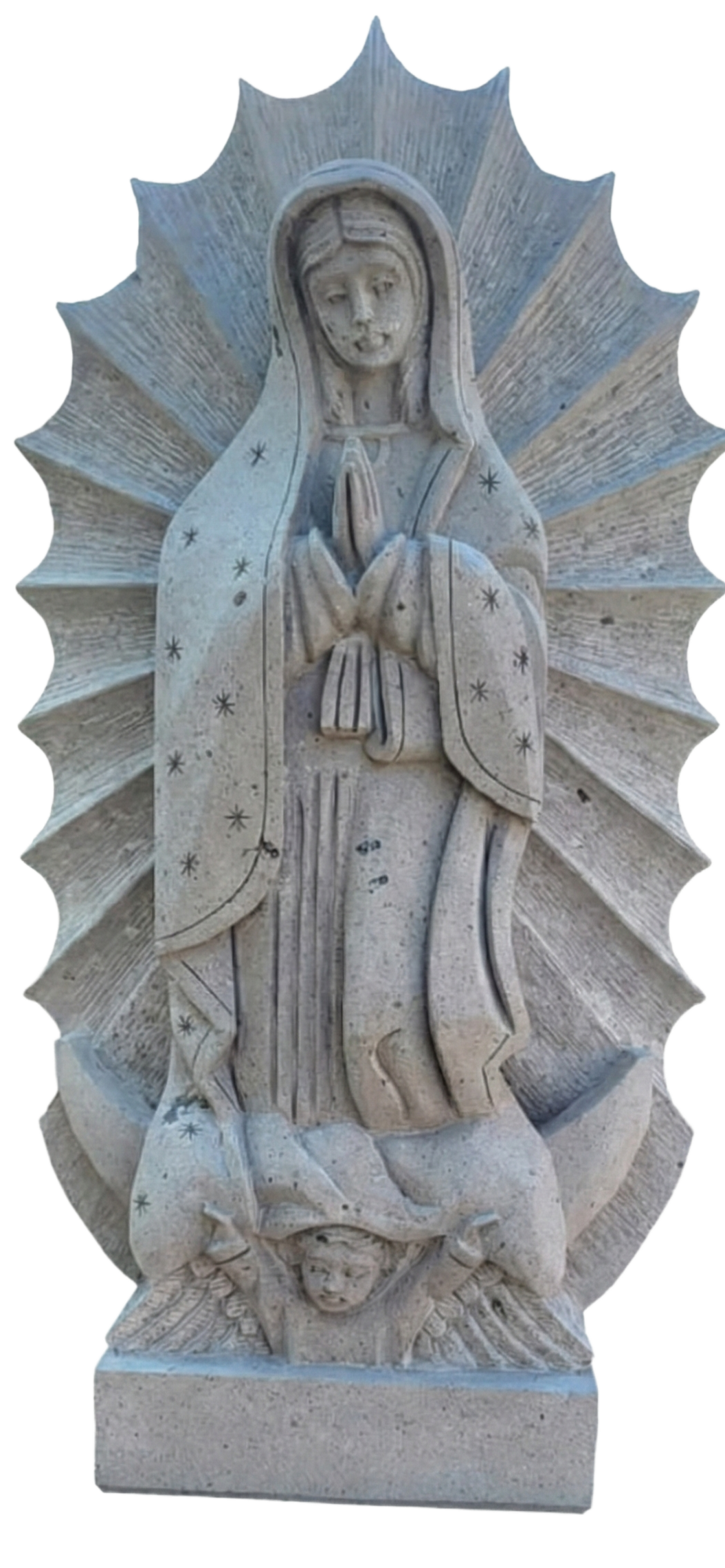 Virgen de Guadalupe de Cantera con Resplandor
