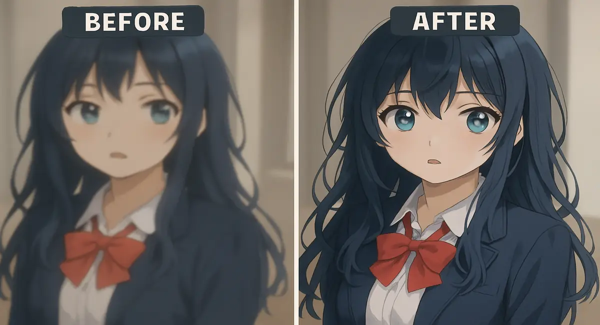 Anime image enhancement example