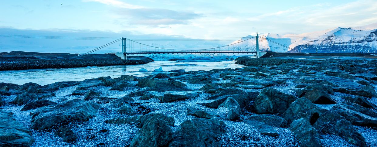 View of Jökulsárlón Bridge
